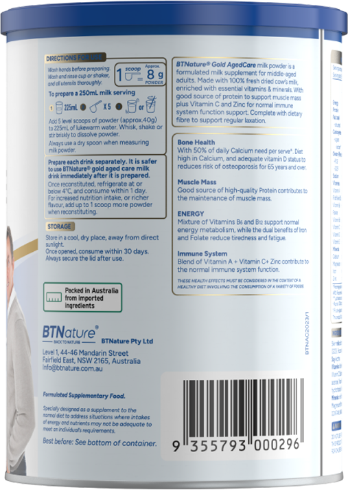 BTNature® Gold Agedcare Complete Nutritional Milk Powder