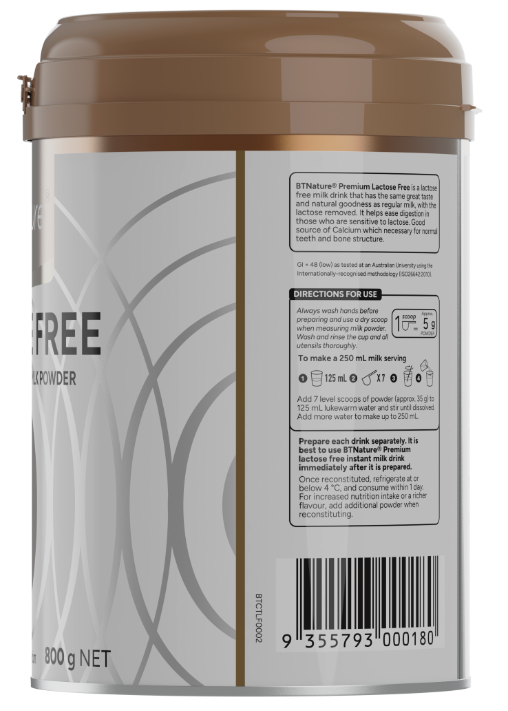 BTNature® Premium Lactose Free Instant Full Cream Milk Powder