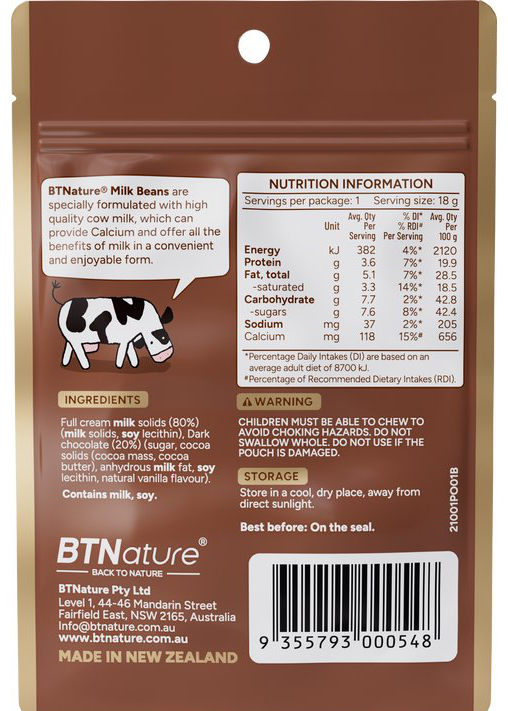 BTNature® Dark Chocolate Chips Milk Beans