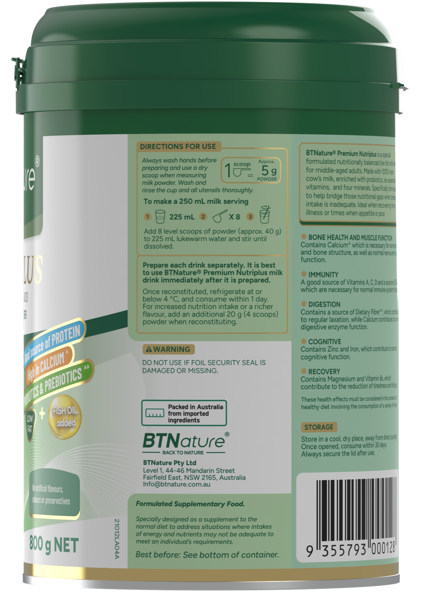 BTNature® Premium Nutriplus Nutritionally Balanced Skim Milk Powder