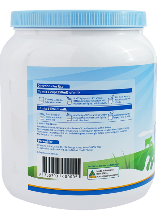 BTNature PREMIUM FULL CREAM INSTANT MILK POWDER BTNature Whole Milk btnature-premium-full-cream-instant-milk-powder-btnature-whole-milk